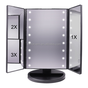 Trifold Table Led Lighted Makeup Mirror