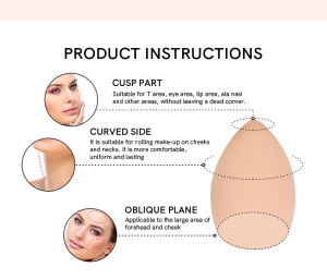 Very soft makeup sponge case foundation blender waterdrop cut shaped vegan velour soft makeup powder puff sponge with laser logo