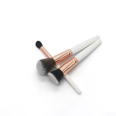 White Luxury Makeup Brush Set Kit Wholesale Wood Handle Private Label Foundation Cosmetic Makeup Brushes
