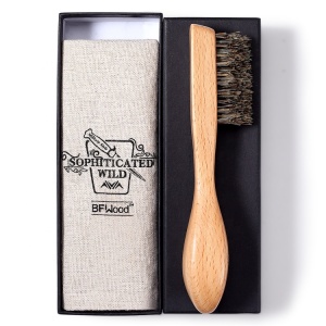 Wholesale 100% Natural Beech Wood Soft Boar Bristle Wooden Handle Hair Brush