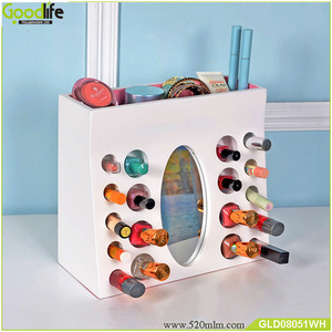 Wooden nail polish bottle display racks makeup sets