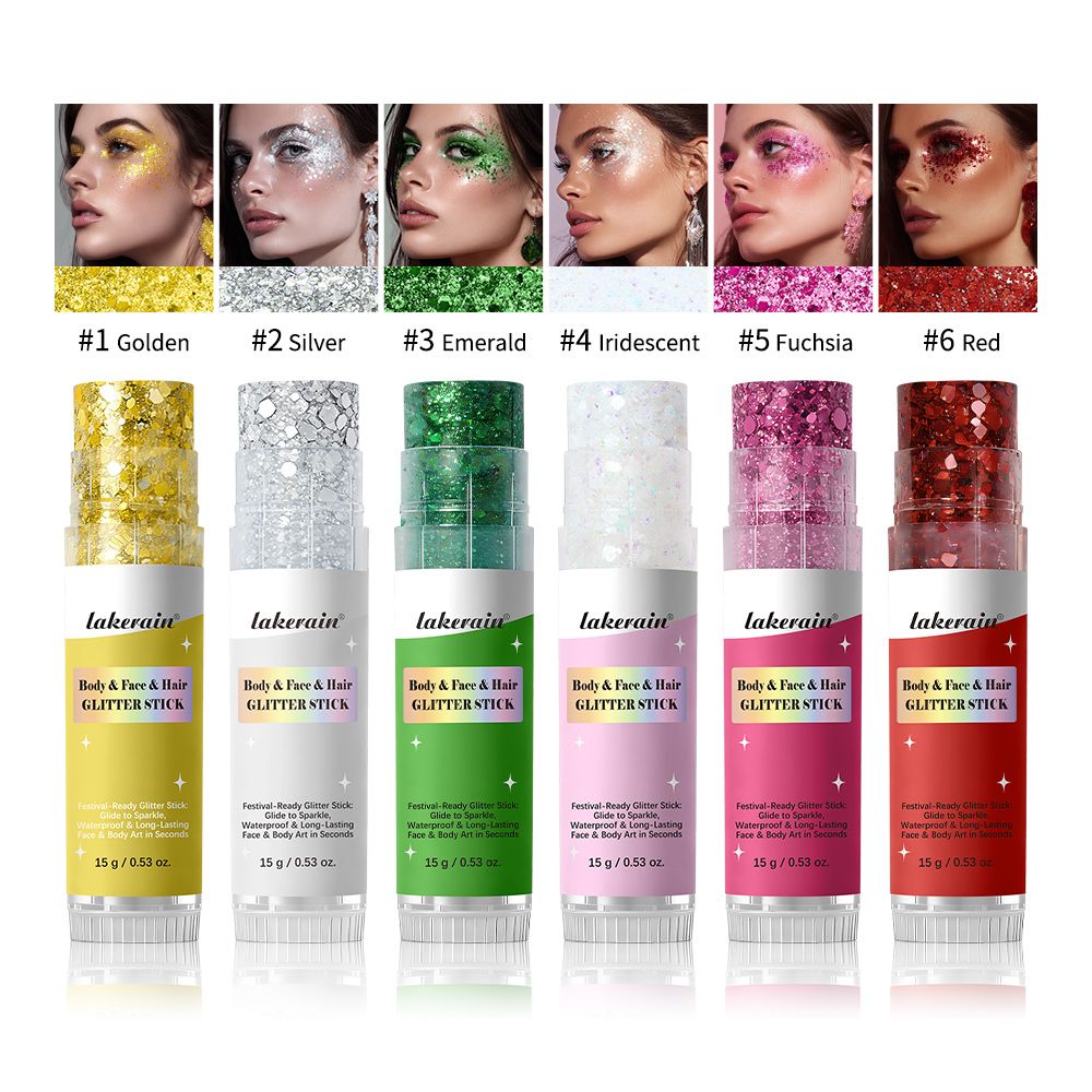 Colored Glitters, Body Glitter Stick, Festival Makeup, Face Paint, Coarse Glitter Powder
