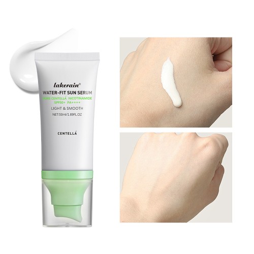 Lakerain Centella Asiatica Sunscreen Essence Lotion, Refreshing Non‑Greasy UV Protection, Soothing Moisturizing Sun Lotion for Face