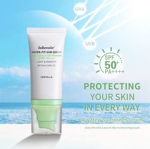 Lakerain Centella Asiatica Sunscreen Essence Lotion, Refreshing Non‑Greasy UV Protection, Soothing Moisturizing Sun Lotion for Face