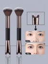 Dual-Ended Makeup Brush with Precision V-Shaped Concealer Head – Foundation, Blending & Under-Eye Application, OEM Private Label