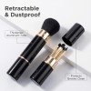 5-IN-1 Portable Mini Retractable Kabuki Makeup Brushes Custom Logo Black Travel Powder Eye Shadow Eyeliner Makeup Brushes Kit
