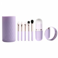 6 in 1 Travel Makeup Brush Set with Mirror