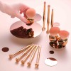 Luxury Gold Makeup Brush Set with Stand – Premium Face & Eye Brushes for Flawless Application