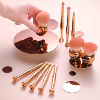 Luxury Gold Makeup Brush Set with Stand – Premium Face & Eye Brushes for Flawless Application