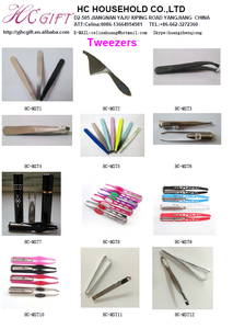 2019 new style stainless steel gold eyebrow tweezers with hole