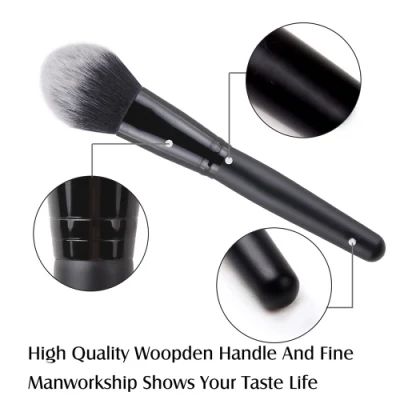 8PCS Black Color Wood Handle Makeup Brushes Set with Flannel Bag High-Quality Beauty Tools