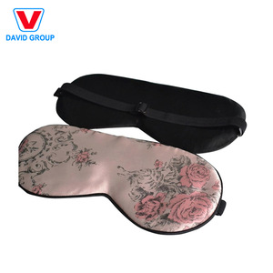 Black Color Disposable Polyester Printing Sleep Eye Mask