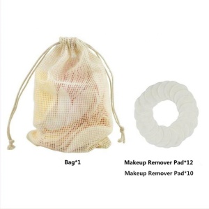 Cotton bag customized box 12 pack reusable eye makeup remover pads