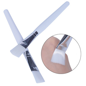 Custom logo DIY mask applicator makeup tools white color soft nylon hair facial mask brush for cosmetic