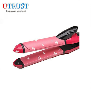Dual Voltage Hair Curler Flat Iron Wand 2 in 1 Curling Iron Hair Straightener