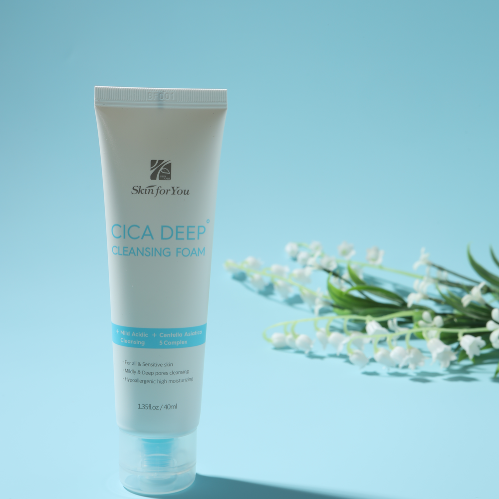 Facial Cleanser Skin For You Cica Deep Cleansing Foam(for Travel) Hypoallergenic Highly Moisturizing