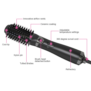 Hair Dryer Brushes Hot Air Brush with Ceramic Coating Fast Drying Hair straightener curler One Step Hair Dryer and Volumizer