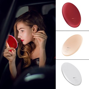 Hand Small Portable Pocket Vanity Lighted Make-Up Light Make Up Led Makeup Mirror with Wireless Charger charging