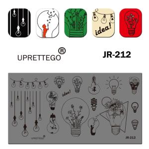 JR211-220 Russian Phrase Dandelion Light Bulb Free Line Church Orchid Nail Tool Stainless Steel Stamping Plate Template