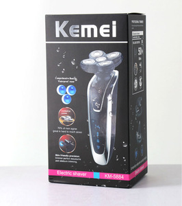 Kemei KM-5886 5D Heads Waterproof Rechargeable Electric Mens Shaver 3 in 1 Quiet Sound