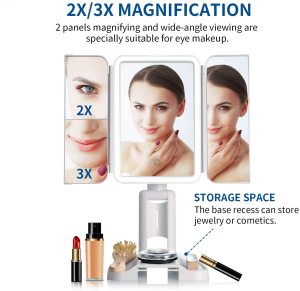 Lighted Makeup Vanity Mirror with 10X Magnifying  LED Lighted makeup Mirror with Touch Sensor