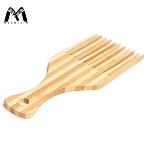 Mr. Mountain Wholesale Natural Private Label Wide Tooth Bamboo Afro Pick Comb