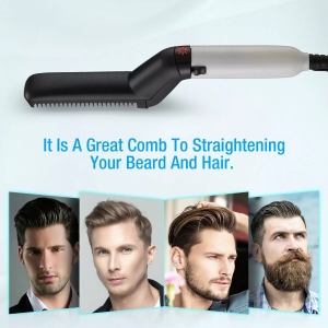 Multifunctional Men Male Hair Comb Quick Beard Straightener Curling Curler Show Cap Beauty Hair Styling Tool Opp Bag Pack