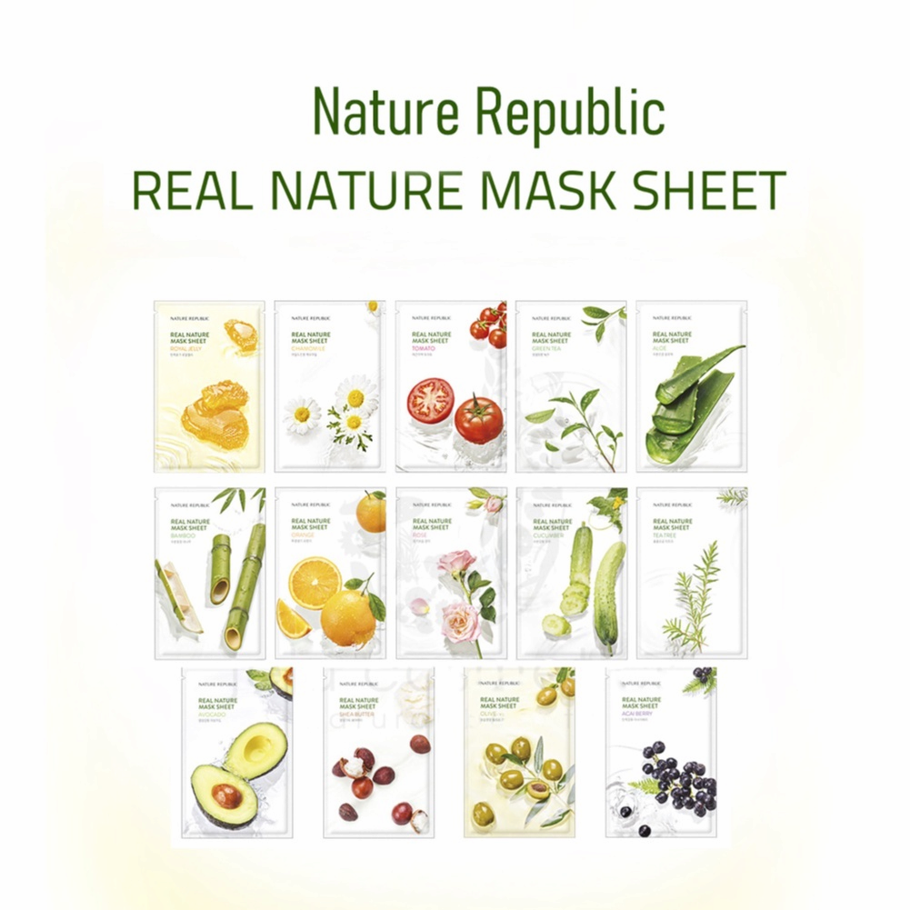 Nature Republic Real Nature Mask Sheet Set Korean Cosmetics Wholesale