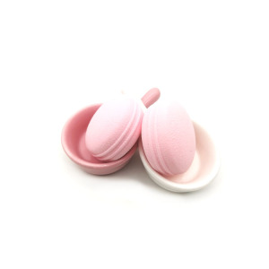 New design Latex free Macaron cosmetic puff make up sponge blender