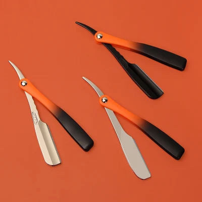 Orange Feather Razor Vintage Manual Change Blade Folding Shaving Razor