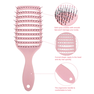 Personal packaging aluminium ceramic boar hair bristle brush curve hair brush wave