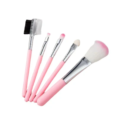 Portable 5-Piece Makeup Brush Set: Soft Hair Powder Blusher Eye Shadow Brush