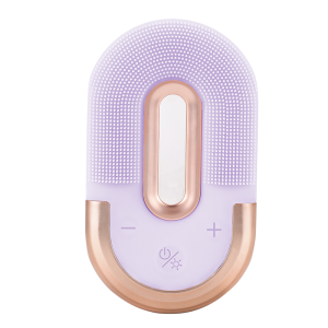 Private Label Wireless Charging Silicone LED Light Electric Facial Cleansing Brush