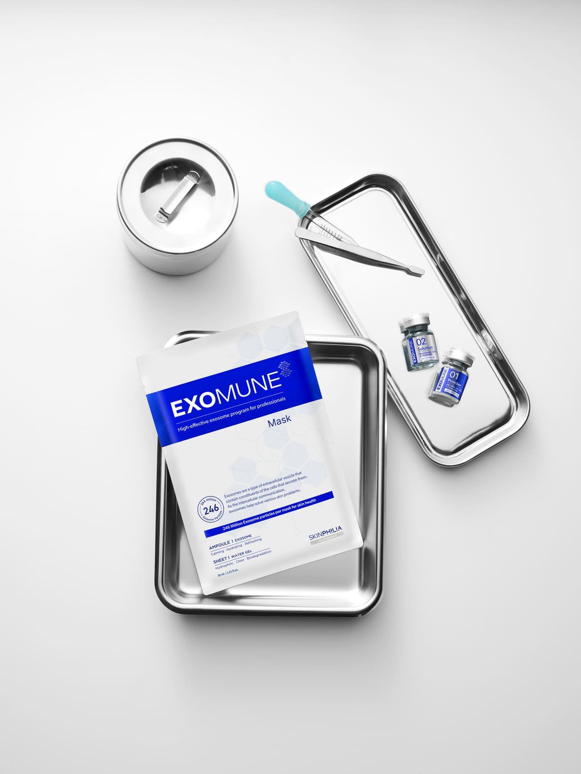 SKINPHILIA EXOMUNE Mask (4ea) / Exosomes, Aesthetic Exosome Mask, Water gel Sheet, Soothing