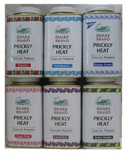 Snake Brand Prickly Heat Cooling Powder 150g, 6-pack (Classic, Anti-bacteria, Ocean Fresh, Active Herbal, Lavender, Cool Pink)
