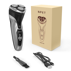 US STOCK NPET ES8109 Electric Shaver Razor for Men  USB Rechargeable Electric Razor, IPX7 Waterproof Wet & Dry Rotary Shavers