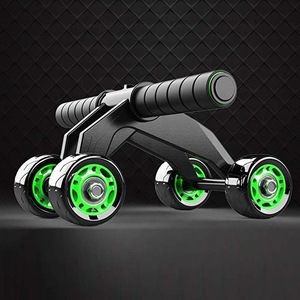 Wellshow Sport Bodybuilding Home Gym Equipment Fitness 4 Wheels Abdominal Trainer Wheel Abc Roller For Core Workout