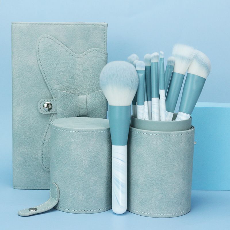 Custom High Quality 12Pcs Blue Makeup Brush Set