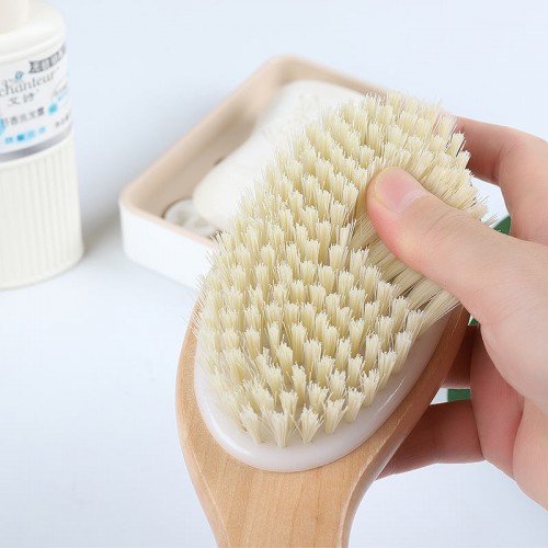 Best-selling Boar Bristles Wood Massager Wholesale Back Scrubber Exfoliator Shower Brush Bamboo Cleaning Brush