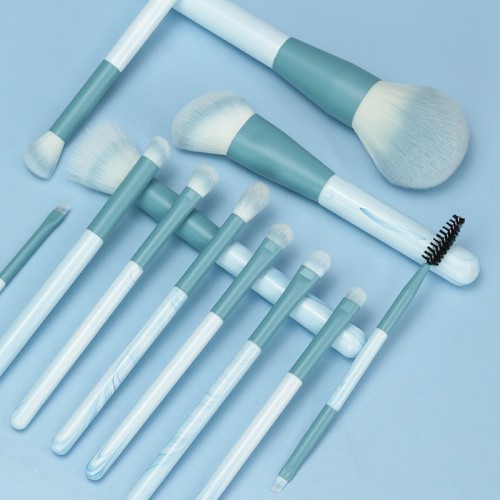 Custom High Quality 12Pcs Blue Makeup Brush Set