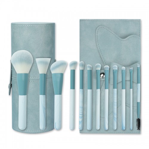 Custom High Quality 12Pcs Blue Makeup Brush Set