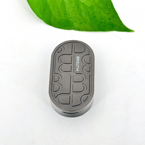 Portable Elongated Oval Electronic Plating Gray Metal Zinc Alloy Flip-top Solid Perfume Balm Box