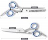 Hair Cutting Scissors Kit 9 PCS Stainless Steel Haircut Shears Set with Trimming Scissors-Thinning Scissor-Comb-Hair Clip (Blue)