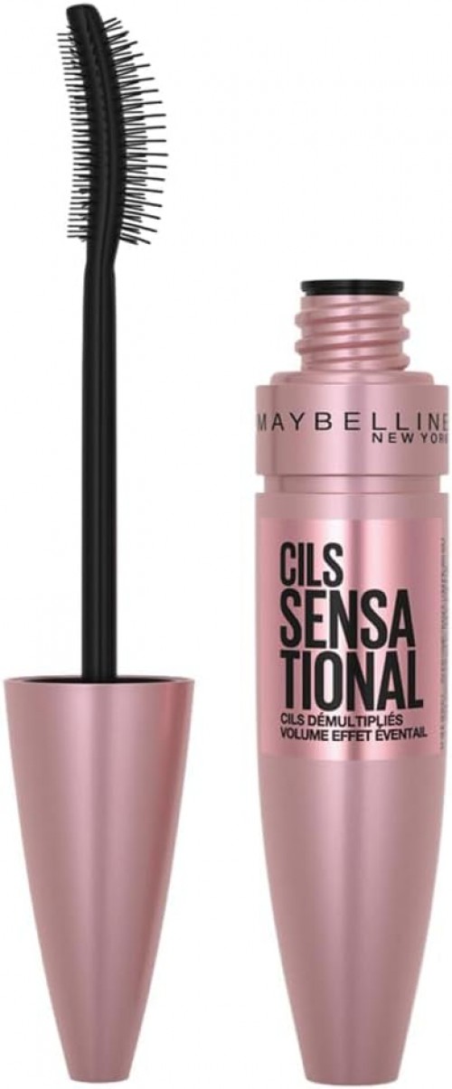 Maybelline Lash Sensational Washable Mascara, Lengthening and Volumizing for a Full Fan Effect, Very Black