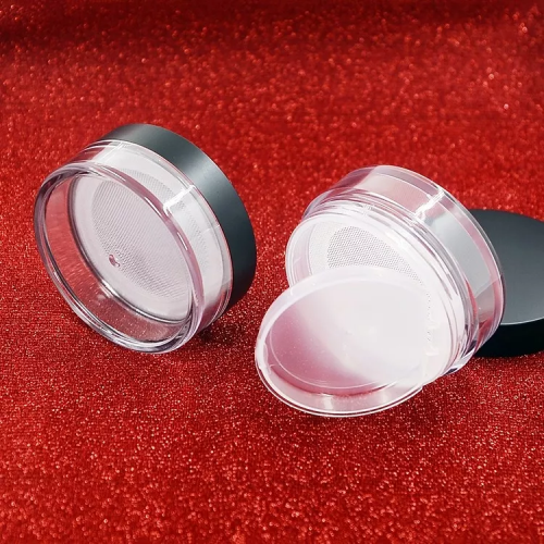 Cute Plastic Container Double Layer Loose Powder Case