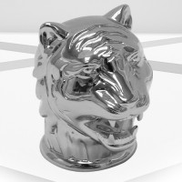 Modern Fashion Luxury Animal Design Leopard Shape Silver Color Zinc Alloy Perfume Bottle Cap