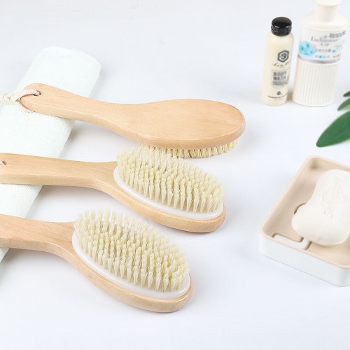 Best-selling Boar Bristles Wood Massager Wholesale Back Scrubber Exfoliator Shower Brush Bamboo Cleaning Brush