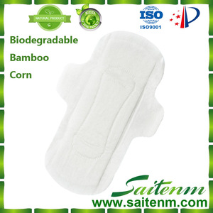 100% Biodegradable panty liners with bamboo fiber sanitary napkin pads