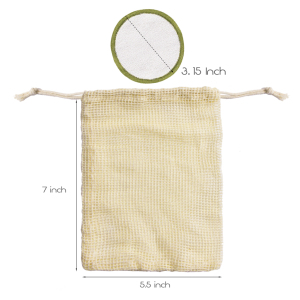 8 10cm Bamboo Cotton Make Up Pads Reusable Bamboo Cotton Pad With Laundry Bag