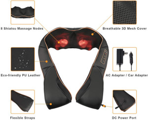 Back Massager with Heat,Shiatsu Back and Neck Massager with Deep Tissue Kneading